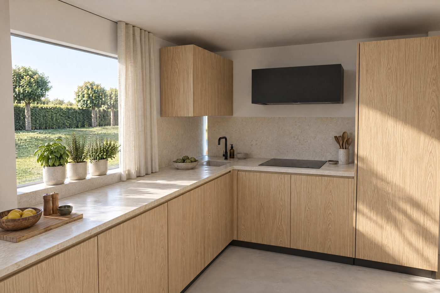 L-shaped kitchen